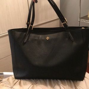 Tory Burch Large Black Saffiano Leather Tote